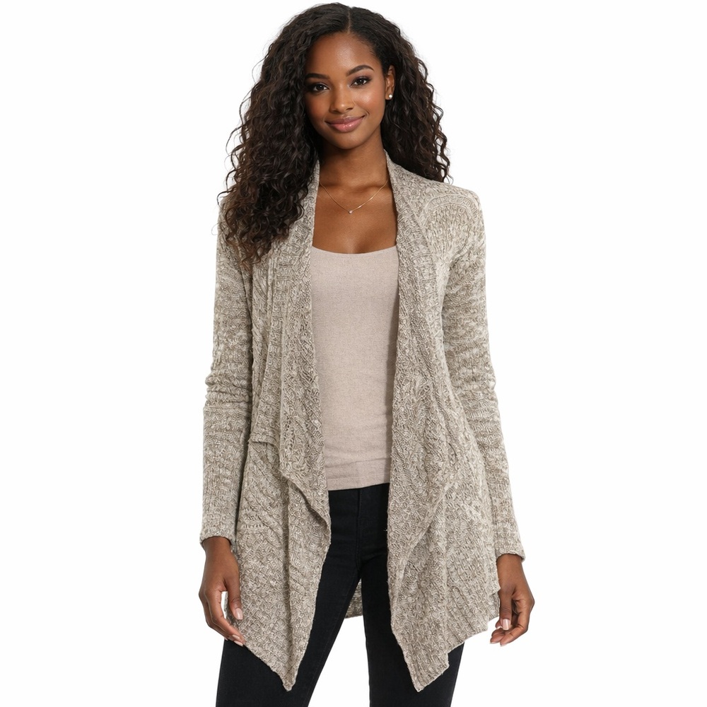 ❤️‍🔥3/$10 Or FREE BUNDLE ITEM✨ Hippie Rose Light Gray Women's Cardigan